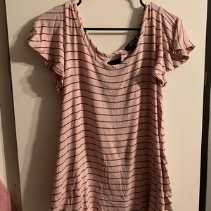 Light pink with black stripes blousy shirt:)